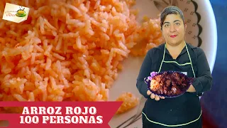 Arroz rojo 100 personas RECETA PASO A PASO