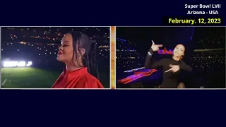 Part 2 - Super bowl half time 2023 - Rihanna (Barbados) Side By Side With Deaf ASL Performer