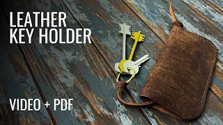 Making a HANDMADE Leather Key Holder - ASMR DIY TUTORIAL GUIDE