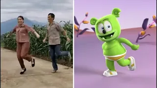 Gummy Bear Shuffle Dance Song - Gummibär Does the Rural-Style Shuffle Dance