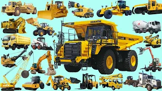 Construction Vehicles Name and Sounds | Excavator, Bulldozer, Dump Truck, Crane | Heavy Equipment