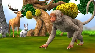 बंदर कटहल चोर खरगोश और हिरण Monkey Steal Jackfruit Rabbit & Deer Story Bandar Kathal Chor ki Kahani