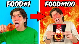Eating 100 SPICY FOODS in 24 HOURS... (Death Nut Challenge) | NichLmao