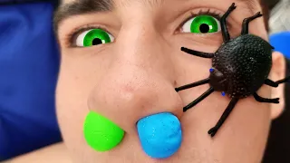 M&M'S STUCK IN NOSE!