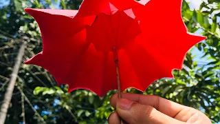 how to made a paper umbrella easily😍