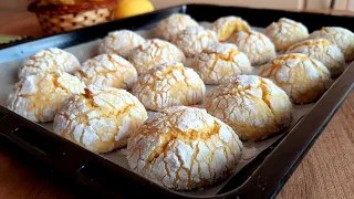 1 GÜNDE 2 KEZ YAPTIM 🙈 !! Yinede Tadına Doyamadım🤭 Katı Yağsız Limonlu Çatlak Kurabiye Tarifi