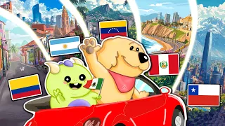 ¡VIAJAMOS por toda LATINOAMÉRICA en ROBLOX! | ¿Llegaremos a TU PAÍS? 🚗🐕🐲