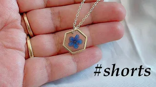 #shorts diy Real Flower Resin Pendant Necklace/#shorts