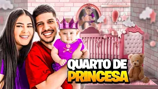 Montamos um QUARTO de PRINCESA para nossa BEBÊ e GASTANDO POUCO! 👶👑  #quartodebebe