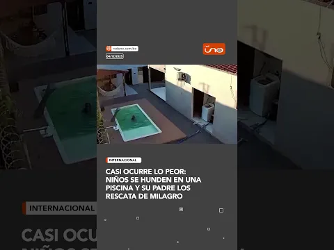 Casi ocurre lo peor: niños se hunden en una piscina y su padre los rescata de milagro