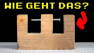 Unmöglicher Nagel in Holz Trick