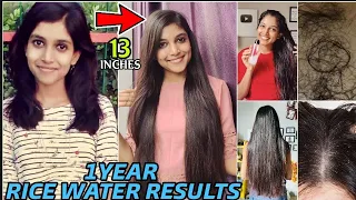 1 Year Experience With RICE WATER 😳Severe Hairfall ! Grew 14 inches 😍