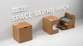 Space Saving Desk & Chair Set with Hidden Storage  Smart Furniture Engineering