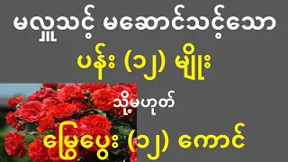 ချမ်းသာချင်ရင် - ပန်း ၁၂ မျိုးကို ရှောင်ပါ - ပြည် ဝေပုလ္လာရာမ ဆရာတော် - #lotaya #weizza #လိုတရ