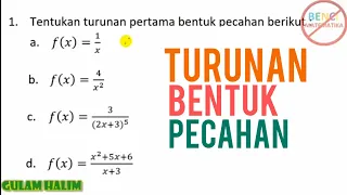 Turunan Fungsi Aljabar bentuk Pecahan