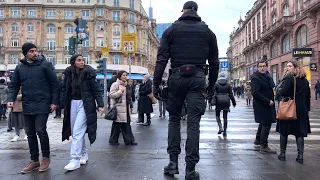 BOLD! Giant Tall Man in Uniform Draws Every Eye! Street Reactions ❤️