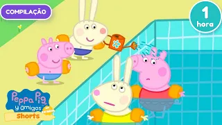 Nadando com a Peppa Pig na Piscina Peppa Pig
