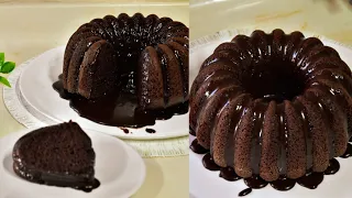كيكة الشكولاته بالخلاط مع صوص الشكولاته منها وفيها فقط بيضتين  Chocolate cake