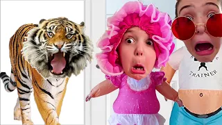 Nastya and Alex have new pets Настя устроила дома зоопарк и очень хочет иметь домашних животных!