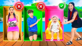 NO EMPUJES LA CAJA DE CARTÓN INCORRECTA A LA PISCINA 📦😰 *No debí hacerlo* | Karen Bustillos