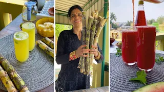 Most Refreshing Healthy Juice For Summer | Sugarcane & Watermelon Juice
