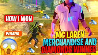 MC LAREN MERCHANDISE WINNER🔥🔥 | HOW AND WHERE?? | DESI CHHORA_YT - GARENA FREEFIRE