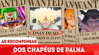 A PRIMEIRA RECOMPENSA ONLY DEAD OFICIAL DE ONE PIECE - AS RECOMPENSAS DOS CHAPÉUS DE PALHA APÓS WANO