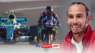 "It was UNFORGETTABLE to ride with you!" 🙌 | Lewis Hamilton and Valentino Rossi swap seats!