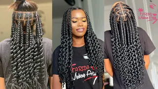 Jinsi ya kusuka CURLY KNOTLESS  NEW STYLE | Kusuka Knotless ya mawimbi style mpya kabisaprotective