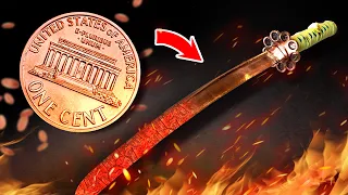 Usamos 100 000 Monedas De Un Centavo Para Crear Una Katana
