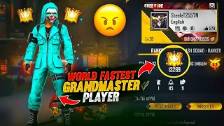 World Fastest Grandmaster Player 😠 - Garena Free Fire