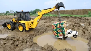 Bolero Pickup Accident Biggest Deep Pit Pulling Out JCB | ParleG Loading | Mahindra Tractor | CS Toy