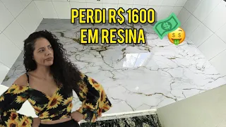 Perdi R$ 1600,00 em resina fazendo chão de porcelanato líquido 🤦🏽‍♀️