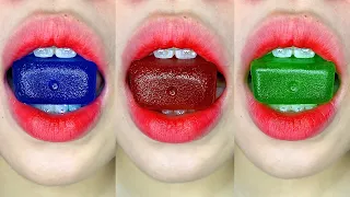 asmr COLOR ICE eating sounds
