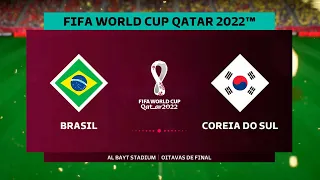 BRASIL X CORÉIA DO SUL | OITAVAS DE FINAL | COPA DO MUNDO 2022 - Simulação Game