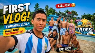 OUR FIRST VLOG! 😱 Swimming, Water Slides & Full Masti | SimSansanTrio