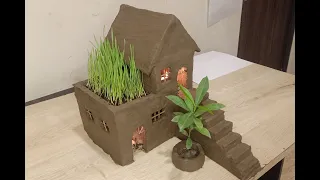 Amazing Technique Build Miniature Clay House | How To Make Mini Clay House