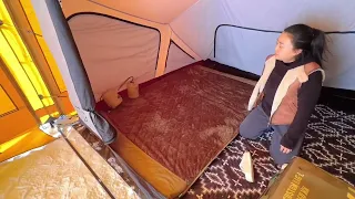 Camping setup from start to finish—tent, gear, and all the essentials. 🏕️🌲 #CampingLife #GearUp