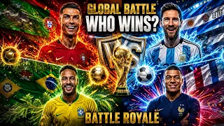 Ronaldo vs Messi: Neymar Jr vs Mbappe Ultimate Football / Soccer Battle! (Red or Blue)