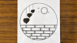 Easy circle scenery drawing || Circle drawing for beginners || Easy drawing ideas for beginners