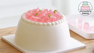 복숭아 콤포트에 이것 넣으면 맛있어요.복숭아 생크림 케이크 만들기/ Peach whipped cream cake with flavorful peach compote