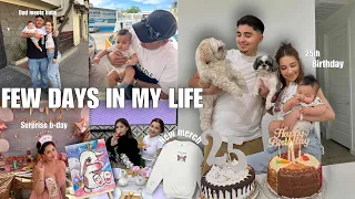 few days in my life | California trip, surprise party, new merch, my dad meets baby