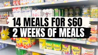 EXTREMELY FRUGAL GROCERY HAUL | 14 MEALS FOR $60 | 5 DOLLAR DINNERS ON A BUDGET