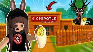 Building a CHIPOTLE in 99 NIGHTS IN THE FOREST🌯 (Roblox)