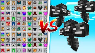 QUAL ARMADURA SOBREVIVE A 3 WITHER's NO MINECRAFT (Recorde Mundial)