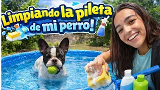 Limpié la pileta de mi perro DUKO ANDRES IGNACIO LIONEL MESSI 🐶🧼| More Andrade