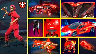 RETO: SOLO PUEDO USAR COSAS ROJAS ❤ FREE FIRE