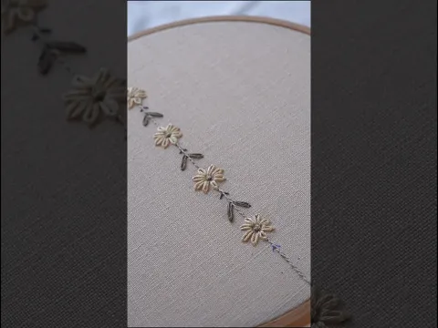 Простой цветочный орнамент/ручная вышивка✨🪡🧵