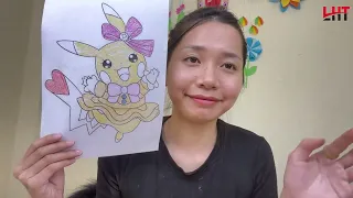 Vẽ pikachu mặc váy