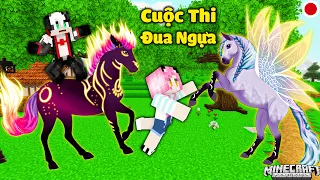 REDHOOD VÀ MỀU THỬ THÁCH THAM GIA CUỘC THI ĐUA NGỰA TRONG MINECRAFT*MỀU CÓ THÚ NUÔI LÀ NGỰA BÓNG TỐI
